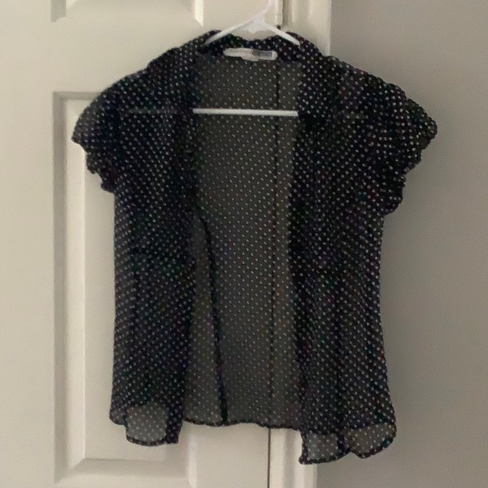 Brand: Necessary Objects - Short sleeved sheer button up, Size small